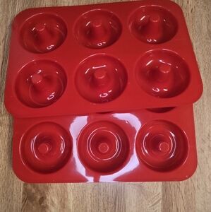 Red Silicone Donut Baking Mold-Set Of 2